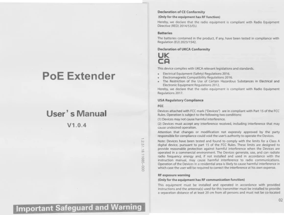 Расширитель PoE Dahua DH-PFT1300 10/100BASE-T