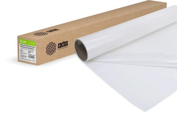 Пленка Cactus CS-PPMS180-106750 42"(A0+) 1067мм-50м/180г/м2/белый матовое самоклей. для струйной печати втулка:50.8мм (2")