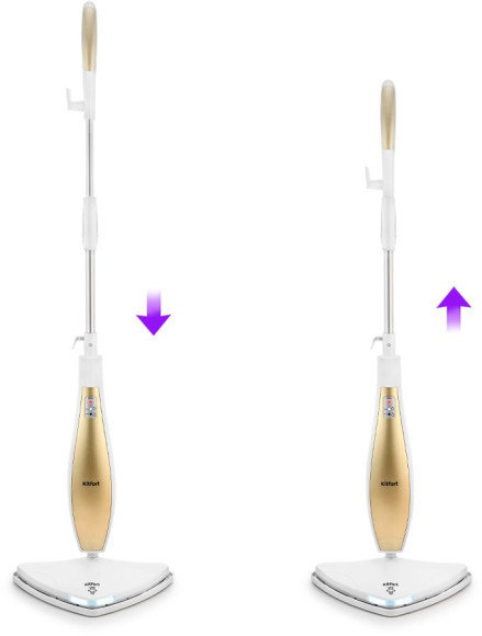 Швабра паровая Kitfort KT-1014 1300Вт золотистый/белый Швабра паровая Kitfort KT-1014 1300Вт золотистый/белый