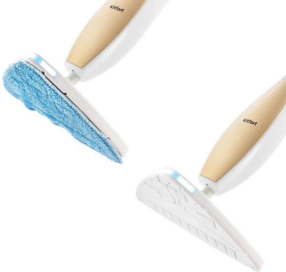 Швабра паровая Kitfort KT-1014 1300Вт золотистый/белый Швабра паровая Kitfort KT-1014 1300Вт золотистый/белый