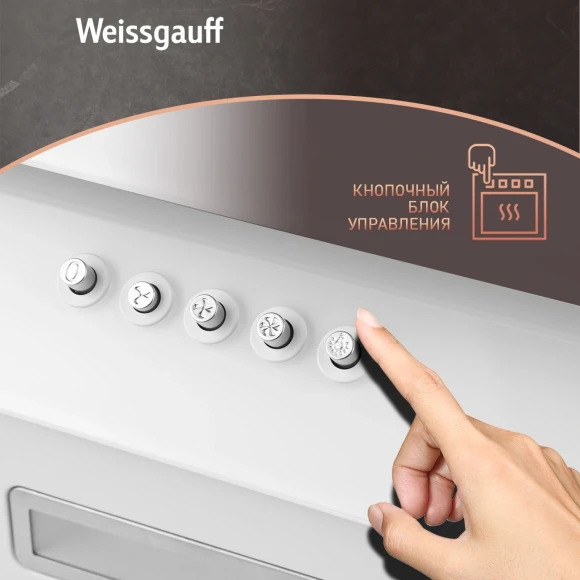 Вытяжка каминная Weissgauff Zaurak 60 PB белый управление: кнопочное (1 мотор) Вытяжка каминная Weissgauff Zaurak 60 PB белый управление: кнопочное (1 мотор)