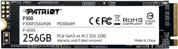 Накопитель SSD Patriot PCIe 3.0 x4 256GB P300P256GM28 P300 M.2 2280 Накопитель SSD Patriot PCIe 3.0 x4 256GB P300P256GM28 P300 M.2 2280