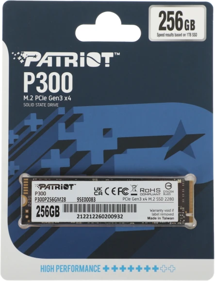 Накопитель SSD Patriot PCIe 3.0 x4 256GB P300P256GM28 P300 M.2 2280 Накопитель SSD Patriot PCIe 3.0 x4 256GB P300P256GM28 P300 M.2 2280