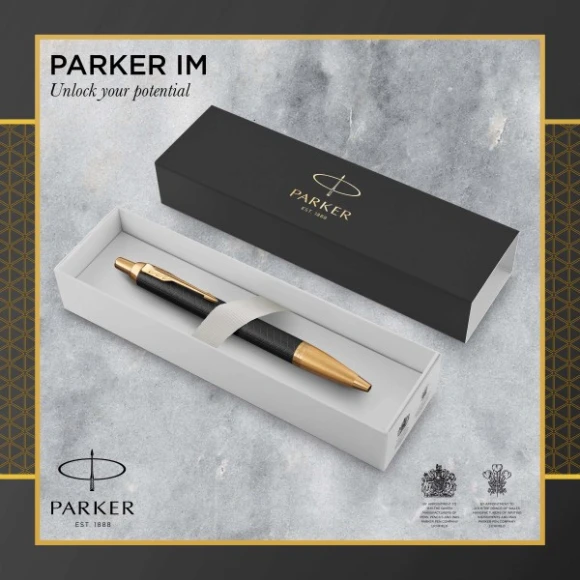 Ручка шариков. Parker IM Premium K323 (1931667) Black GT M син. черн. подар.кор.