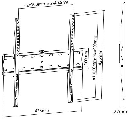 Кронштейн для телевизора Ultramounts UM813F черный 32"-55" макс.40кг настенный фиксированный Кронштейн для телевизора Ultramounts UM813F черный 32"-55" макс.40кг настенный фиксированный