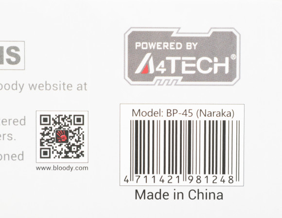 Коврик для мыши A4Tech Bloody BP-45 Naraka Большой белый/рисунок 450x400x3мм