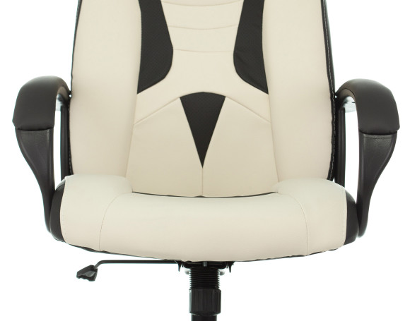 Кресло игровое Zombie 8 белый/черный экокожа крестов. пластик