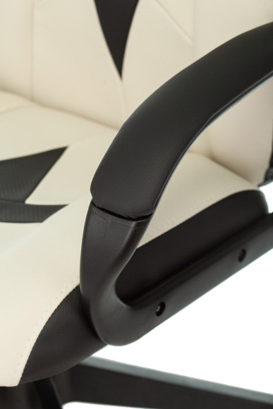 Кресло игровое Zombie 8 белый/черный экокожа крестов. пластик