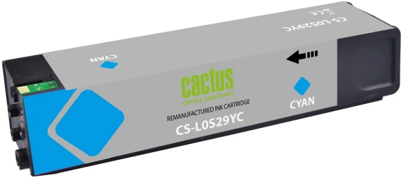 Картридж струйный Cactus CS-L0S29YC 976YC голуб.пигм. (245мл) для HP PageWide P55250dw/P57750dw с чипом