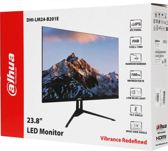 Монитор Dahua 23.8" DHI-LM24-B201E черный IPS LED 5ms 16:9 HDMI матовая 1000:1 300cd 178гр/178гр 1920x1080 100Hz VGA DP FHD 2.94кг Монитор Dahua 23.8" DHI-LM24-B201E черный IPS LED 5ms 16:9 HDMI матовая 1000:1 300cd 178гр/178гр 1920x1080 100Hz VGA DP FHD 2.94кг