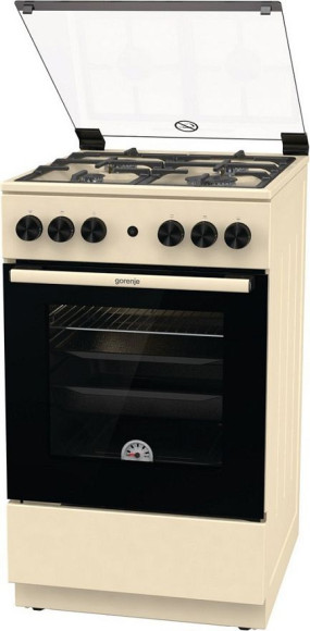 Плита Газовая Gorenje GG5A21BEF бежевый (стеклянная крышка) реш.чугун