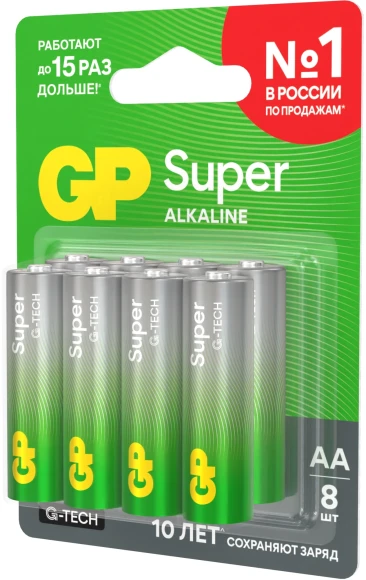 Батарея GP Super Alkaline 15AA21-2CRSBC8 AA (8шт) блистер