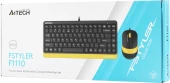 Клавиатура + мышь A4Tech Fstyler F1110 клав:черный/желтый мышь:черный/желтый USB Multimedia (F1110 BUMBLEBEE)