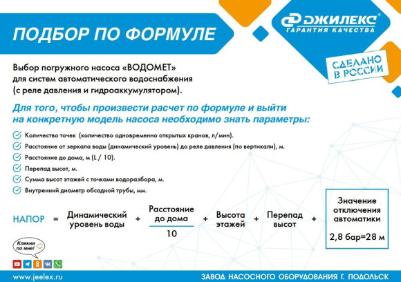 Насос скважинный Джилекс Водомет 3Д 55/70 900Вт 3300л/час центробежный (5601)