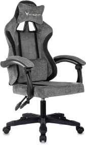 Кресло игровое Knight Wolf серый/черный крестов. пластик