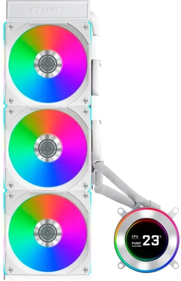 Система водяного охлаждения Lian-Li HydroShift II LCD-C 360CL ARGB Soc-AM5/AM4/1700/1851 белый 4-pin 31dB Al+Cu LCD Ret (G89.GHS2LCD36RW.R0)