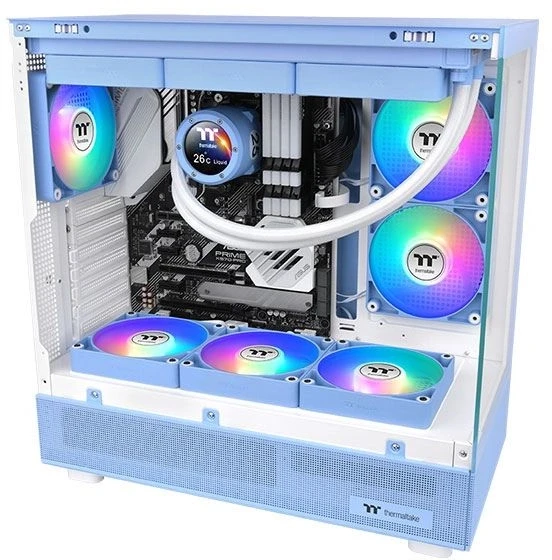 Вентилятор для корпуса Thermaltake CT120 Sync Hydrangea Reverse ARGB 120х120x25 голубой 4-pin 31.2дБ (упак.:2шт) (CL-F200-PL12BU-A) Ret