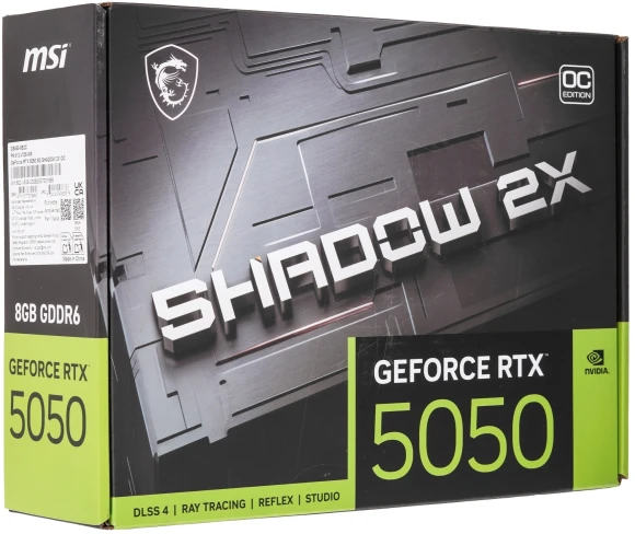 Видеокарта MSI PCI-E 5.0 RTX 5050 8G SHADOW 2X NVIDIA GeForce RTX 5050 8Gb 128bit GDDR6 2572/20000 HDMIx1 DPx3 HDCP Ret
