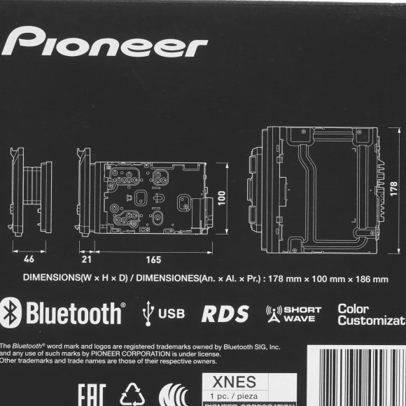 Автомагнитола Pioneer SDA835Tab+T20BT 2DIN 4x50Вт v4.2 USB 2.0 AUX 2048Mb DSP Android 9 8" WiFi 3 RDS