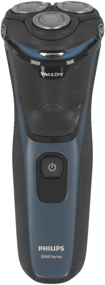 Бритва роторная Philips Series 3000 S3144/00 реж.эл.:3 питан.:аккум. черный/синий Бритва роторная Philips Series 3000 S3144/00 реж.эл.:3 питан.:аккум. черный/синий