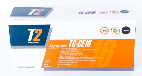 Картридж лазерный T2 E-16 TC-CE16 E16 черный (2500стр.) для Canon FC108/128/206/208/210/220/228/230/310 без чипа Картридж лазерный T2 E-16 TC-CE16 E16 черный (2500стр.) для Canon FC108/128/206/208/210/220/228/230/310 без чипа