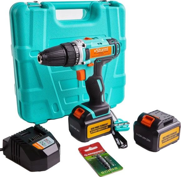 Дрель-шуруповерт Sturm! CD3224L аккум. патрон:быстрозажимной (кейс в комплекте)