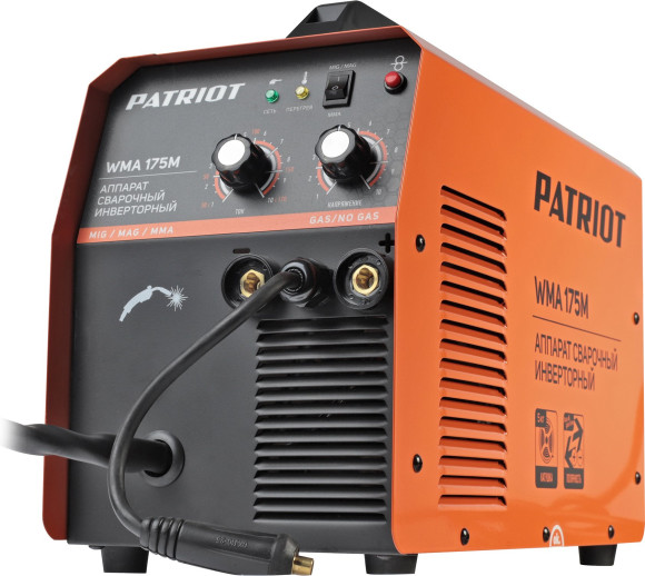 Сварочный полуавтомат Patriot WMA 175 M инвертор MIG-MAG/ММА 6.7кВт