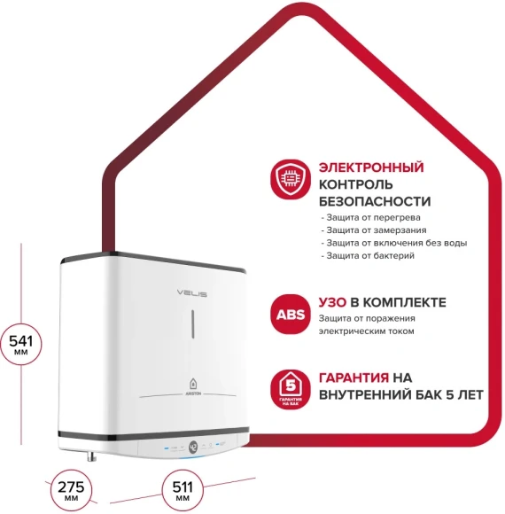 Водонагреватель Ariston Velis Tech PW ABSE 30 2.5кВт 30л электрический настенный/белый