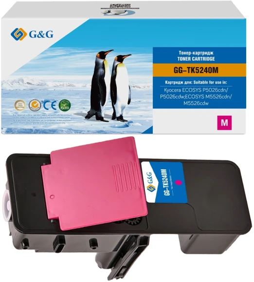 Картридж лазерный G&G GG-TK5240M пурпурный (3000стр.) для Kyocera ECOSYS P5026cdn/P5026cdw;ECOSYS M5526cdn/M5526cdw