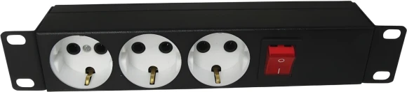 Блок распределения питания ЦМО БР-3П-10-9005 гор.размещ. 3xSchuko базовые 10A без вилки