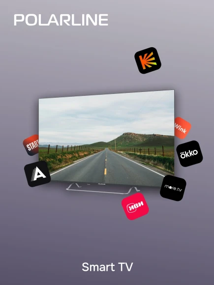 Телевизор LED PolarLine 50" 50PU11TC-SM черный 4K Ultra HD 60Hz DVB-T DVB-T2 DVB-C DVB-S2 USB WiFi Smart TV (RUS)