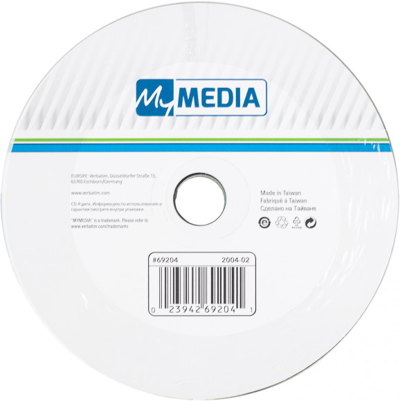 Диск CD-R MyMedia 700Mb 52x Pack wrap (10шт) (69204) Диск CD-R MyMedia 700Mb 52x Pack wrap (10шт) (69204)