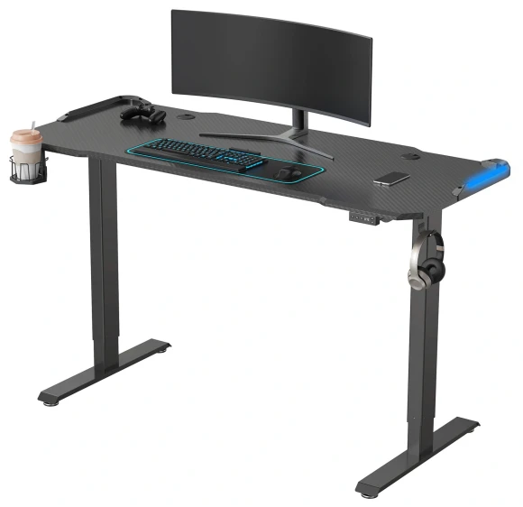 Стол для компьютера Cactus CS-EDL-GBK RGB электропривод столешница МДФ черный каркас черный 140x72x60см (CS-EDL-GBK)