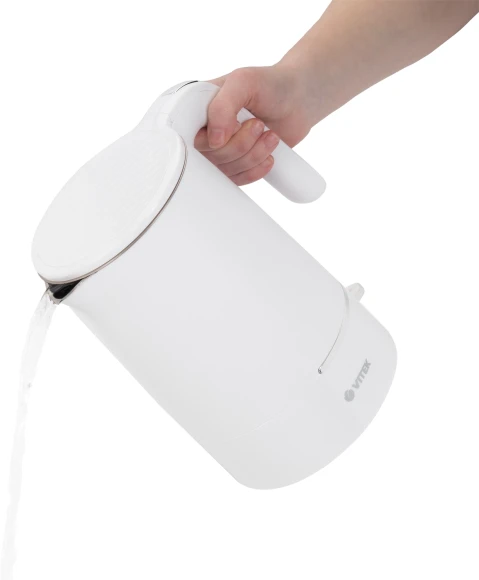 Чайник электрический Vitek VT-1104 1.5л. 2200Вт белый корпус: металл/пластик Чайник электрический Vitek VT-1104 1.5л. 2200Вт белый корпус: металл/пластик