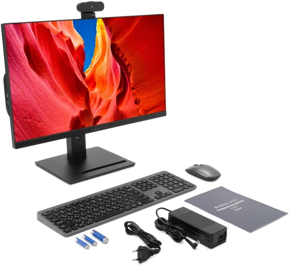 Моноблок Digma Pro Vision 23.8" Full HD Ryzen 7 7735U (2.7) 16Gb SSD512Gb RGr CR Windows 11 Pro Eth WiFi BT 90W клавиатура мышь Cam черный 1920x1080