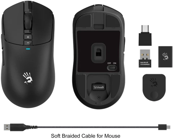 Мышь A4Tech Bloody R72 Ultra черный оптическая 20000dpi беспров. USB-C 7but