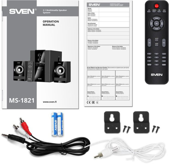 Колонки Sven MS-1821 2.1 черный 40Вт BT Колонки Sven MS-1821 2.1 черный 40Вт BT