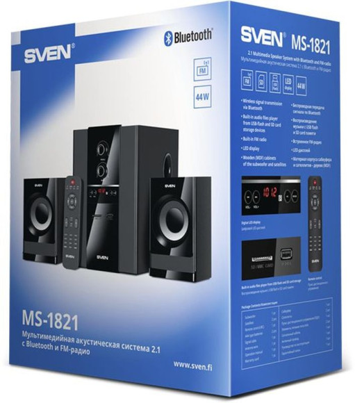Колонки Sven MS-1821 2.1 черный 40Вт BT Колонки Sven MS-1821 2.1 черный 40Вт BT