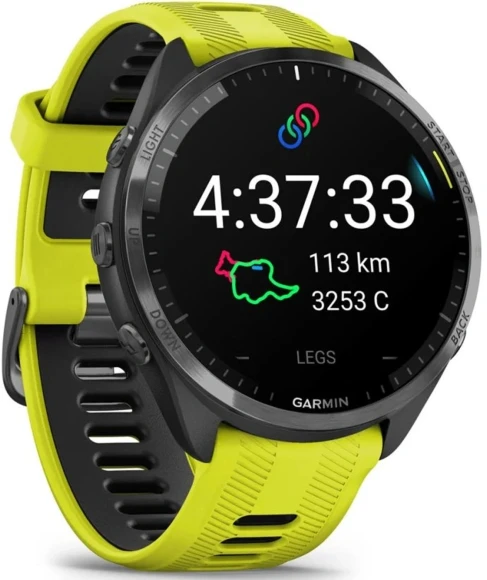 Смарт-часы Garmin Forerunner 965 47мм 1.4" AMOLED корп.черный рем.черный/серый разм.брасл.:135-205мм (010-02809-10)
