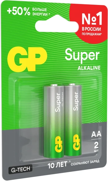 Батарея GP Super Alkaline 15AA21-2CRSBC2 AA (2шт) блистер