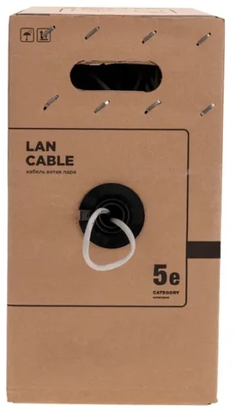 Кабель информационный Rexant 01-0041-R кат.5E U/UTP 4 пары 24AWG PVC внутренний 305м серый