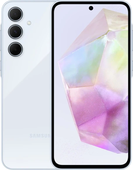 Смартфон Samsung SM-A356E Galaxy A35 5G 256Gb 8Gb голубой моноблок 3G 4G 2Sim 6.6" 1080x2340 Android 14 50Mpix 802.11 a/b/g/n/ac/ax NFC GPS GSM900/1800 GSM1900 Protect microSD max1024Gb