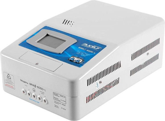 Стабилизатор напряжения Rucelf SRW.II-6000-L 6кВА однофазный белый (SRWII-6000-L) Стабилизатор напряжения Rucelf SRW.II-6000-L 6кВА однофазный белый (SRWII-6000-L)