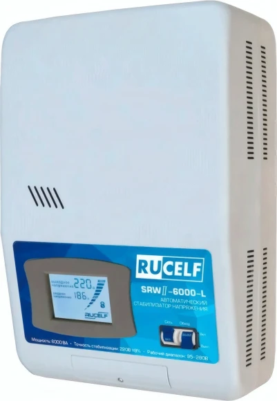 Стабилизатор напряжения Rucelf SRW.II-6000-L 6кВА однофазный белый (SRWII-6000-L) Стабилизатор напряжения Rucelf SRW.II-6000-L 6кВА однофазный белый (SRWII-6000-L)