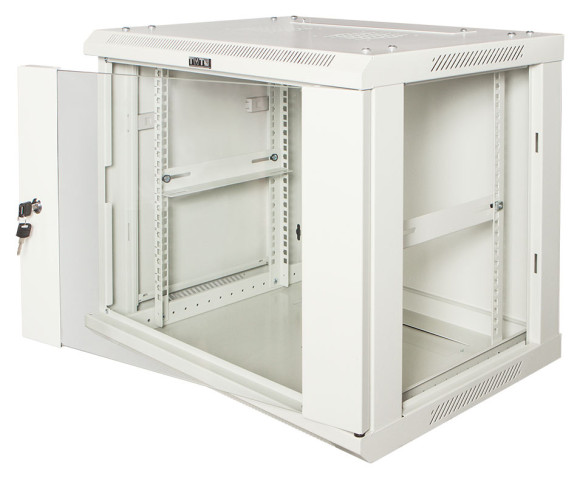 Шкаф коммутационный Lanmaster (TWT-CBWPG-18U-6X8-GY) настенный 18U 600x800мм пер.дв.стекл задн.дв.спл.стал.лист 60кг серый 700мм 45кг 902мм IP20 металл