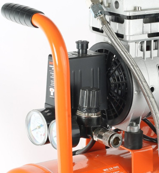 Компрессор поршневой Patriot WO 24-160 безмасляный 160л/мин 24л 1100Вт оранжевый Компрессор поршневой Patriot WO 24-160 безмасляный 160л/мин 24л 1100Вт оранжевый