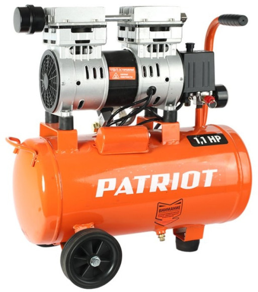Компрессор поршневой Patriot WO 24-160 безмасляный 160л/мин 24л 1100Вт оранжевый Компрессор поршневой Patriot WO 24-160 безмасляный 160л/мин 24л 1100Вт оранжевый