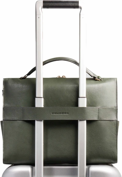 Деловая сумка Piquadro Patricia CA6774W140/VE с отделением для ноутбука 14" зеленая натур.кожа