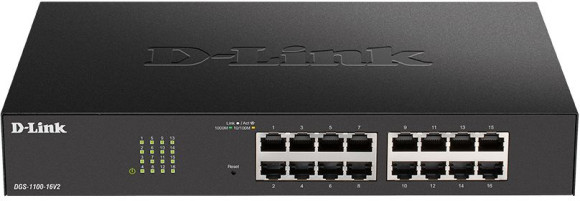 Коммутатор D-Link DGS-1100-16V2/A (L2) 16x1Гбит/с управляемый