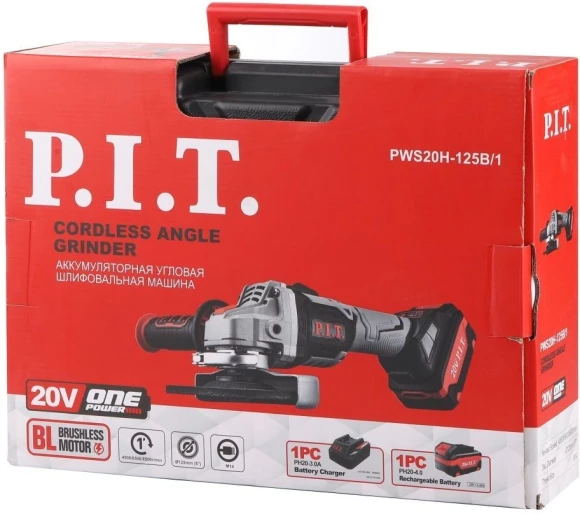 Углошлифовальная машина P.I.T. PWS20H-125B/1 8000об/мин рез.шпин.:M14 d=125мм Углошлифовальная машина P.I.T. PWS20H-125B/1 8000об/мин рез.шпин.:M14 d=125мм